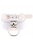 Harajuku ponadgabarytowych Choker naszyjnik Sexy Pu skóra kobiety kołnierz Bondage Goth pas Choker gotycki naszyjnik biżuteria p