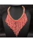 2020 artystyczne naszyjniki moda dla kobiet biżuteria Mujer Handwoven Collier długi Tassel koraliki Choker kreatywne naszyjniki 