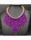 2020 artystyczne naszyjniki moda dla kobiet biżuteria Mujer Handwoven Collier długi Tassel koraliki Choker kreatywne naszyjniki 