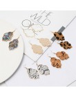 Moda kwiat sześciokąt Abalone shell Leopard naszyjnik frędzle długi łańcuch naszyjnik sweter biżuteria geometryczna