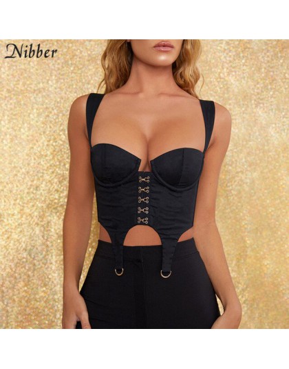 Nibber sexy głęboki dekolt czarne krótkie bluzki kobiety camisole 2020 wiosna nowy gorący dziki odzież domowa główna ulica rozry