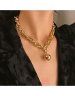 KMVEXO okrągła kula Choker naszyjnik kobiety oświadczenie Party biżuteria Punk wisiorek metalowy naszyjniki 2019 hurtownie łańcu