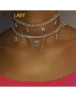 Serce strzałka cz łańcuch tenisowy z luksusowym kroplówki cz motylkowe wisiorki choker naszyjniki iced out bling hip hop kobiety