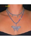 Serce strzałka cz łańcuch tenisowy z luksusowym kroplówki cz motylkowe wisiorki choker naszyjniki iced out bling hip hop kobiety