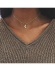 Czeski małe serce gwiazda naszyjnik dla kobiet krótki łańcuszek moneta Bar wisiorek z księżycem naszyjnik prezent Choker naszyjn