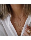 Boho naszyjniki Vintage wielowarstwowy choker naszyjnik dla kobiet modny kołnierz Collier Femme biżuteria z motywem księżyca akc