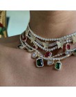 Serce strzałka cz łańcuch tenisowy z luksusowym kroplówki cz motylkowe wisiorki choker naszyjniki iced out bling hip hop kobiety