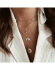 Boho naszyjniki Vintage wielowarstwowy choker naszyjnik dla kobiet modny kołnierz Collier Femme biżuteria z motywem księżyca akc
