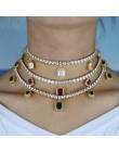 Serce strzałka cz łańcuch tenisowy z luksusowym kroplówki cz motylkowe wisiorki choker naszyjniki iced out bling hip hop kobiety