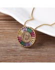 Nowe modne Rainbow Gold Micro Pave CZ cyrkonia A-Z inicjały zawieszka w kształcie litery naszyjniki dla kobiet biżuteria rodzinn