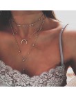 LISMLISM wielowarstwowy naszyjnik łańcuch kobiety naszyjniki biżuteria księżyc żółty złoty kolor TRENDY Tassel spersonalizowane 
