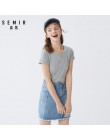 SEMIR T koszula kobiety nowy 100% bawełniane koszulki damskie 2019 vogue rocznika koszulki bawełniane kobiety O Neck z krótkim r