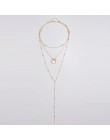LISMLISM wielowarstwowy naszyjnik łańcuch kobiety naszyjniki biżuteria księżyc żółty złoty kolor TRENDY Tassel spersonalizowane 