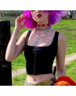 LVINMW seksowna siatka Polka nadruk w kropki breasted głęboki dekolt krótki Top 2019 lato kobiety bez rękawów Camisole Top kobie