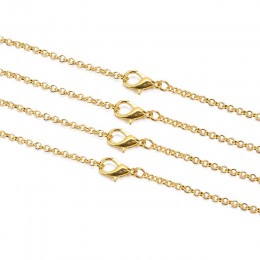 10 sztuk/partia złoty srebrny Antique Bronze kolor 3mm okrągły Link Chain naszyjnik z zapięciem Lobster 60cm Fit DIY tworzenia b