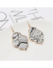 Moda kwiat sześciokąt Abalone shell Leopard naszyjnik frędzle długi łańcuch naszyjnik sweter biżuteria geometryczna