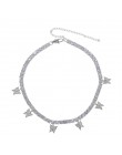 Serce strzałka cz łańcuch tenisowy z luksusowym kroplówki cz motylkowe wisiorki choker naszyjniki iced out bling hip hop kobiety