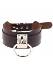 Harajuku ponadgabarytowych Choker naszyjnik Sexy Pu skóra kobiety kołnierz Bondage Goth pas Choker gotycki naszyjnik biżuteria p