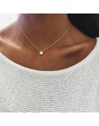 Czeski małe serce gwiazda naszyjnik dla kobiet krótki łańcuszek moneta Bar wisiorek z księżycem naszyjnik prezent Choker naszyjn