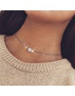 Czeski małe serce gwiazda naszyjnik dla kobiet krótki łańcuszek moneta Bar wisiorek z księżycem naszyjnik prezent Choker naszyjn