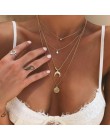 LISMLISM wielowarstwowy naszyjnik łańcuch kobiety naszyjniki biżuteria księżyc żółty złoty kolor TRENDY Tassel spersonalizowane 