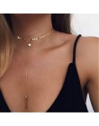 Czeski małe serce gwiazda naszyjnik dla kobiet krótki łańcuszek moneta Bar wisiorek z księżycem naszyjnik prezent Choker naszyjn