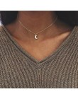 Czeski małe serce gwiazda naszyjnik dla kobiet krótki łańcuszek moneta Bar wisiorek z księżycem naszyjnik prezent Choker naszyjn