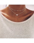 Czeski małe serce gwiazda naszyjnik dla kobiet krótki łańcuszek moneta Bar wisiorek z księżycem naszyjnik prezent Choker naszyjn