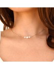 Czeski małe serce gwiazda naszyjnik dla kobiet krótki łańcuszek moneta Bar wisiorek z księżycem naszyjnik prezent Choker naszyjn