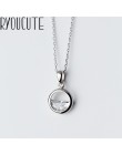 RYOUCUTE 100% prawdziwa czysta 925 Sterling Silver biżuteria koreański, z długimi Rhinestone koło naszyjniki dla kobiet ślub Kol