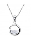 RYOUCUTE 100% prawdziwa czysta 925 Sterling Silver biżuteria koreański, z długimi Rhinestone koło naszyjniki dla kobiet ślub Kol