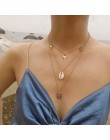 Wielowarstwowe Boho stop w złotym odcieniu mapa świata Chokers naszyjnik charms gwiazdy wisiorki z kryształami i naszyjniki dla 