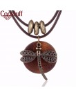 Moda Choker kobieta naszyjniki biżuteria w stylu vintage ważka drewniany naszyjnik długi naszyjnik dla kobiet collares mujer kol