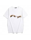 MICHELANGELO Harajuku fajne śmieszne osobliwy nadruk t-shirty damskie t-shirty Ulzzang hiphopowy sweter Casual topy damskie tees