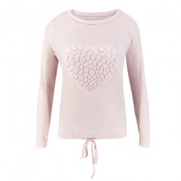 Cechy O-Neck w kształcie serca lina z długim rękawem Top dla kobiet jesień 2019 New Fashion jednokolorowa na co dzień luźne Spli