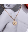 Dwanaście horoskop moneta naszyjnik kobiety złoty wisiorek naszyjnik z zodiakiem Leo łańcuszek do obojczyka znak prezent 12 kons