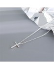 New Arrival modne dziewczęce prosty krzyż 925 Sterling Silver biżuteria popularny łańcuszek do obojczyka wisiorek naszyjniki N42
