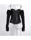 Evenworger off shoulder Sexy rękaw typu bombka top backless koszula damska leisure gorset w stylu retro kobiety nocna impreza 20