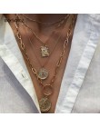 IngeSight.Z 3 sztuk/partia wielowarstwowy Virgin Mary Choker naszyjnik kołnierz złoty kolor rzeźbione monety wisiorek naszyjniki