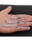 Stary angielski znak zodiaku 12 konstelacji naszyjnik Femme naszyjnik typu Choker z charmsami dla kobiet biżuteria na urodziny p