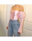 Evenworger off shoulder Sexy rękaw typu bombka top backless koszula damska leisure gorset w stylu retro kobiety nocna impreza 20