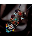 Boho naszyjnik kobiety etniczny kamień maxi długi naszyjnik czarny czeski naszyjnik vintage rope chain 2019 biżuteria