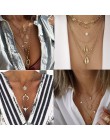 DIEZI wielowarstwowe w stylu Vintage naszyjnik łańcuch dla kobiet czeski proste księżyc oczy róg wisiorek Choker naszyjnik Party
