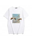 MICHELANGELO Harajuku fajne śmieszne osobliwy nadruk t-shirty damskie t-shirty Ulzzang hiphopowy sweter Casual topy damskie tees