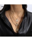 IngeSight.Z 3 sztuk/partia wielowarstwowy Virgin Mary Choker naszyjnik kołnierz złoty kolor rzeźbione monety wisiorek naszyjniki