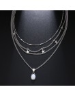 Moda artystyczna naszyjnik z pięcioramienną gwiazdą wielowarstwowy naszyjnik żeński posrebrzany Choker Trend Party biżuteria now