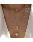 DIEZI wielowarstwowe w stylu Vintage naszyjnik łańcuch dla kobiet czeski proste księżyc oczy róg wisiorek Choker naszyjnik Party