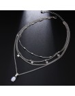 Moda artystyczna naszyjnik z pięcioramienną gwiazdą wielowarstwowy naszyjnik żeński posrebrzany Choker Trend Party biżuteria now