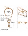 IngeSight.Z 3 sztuk/partia wielowarstwowy Virgin Mary Choker naszyjnik kołnierz złoty kolor rzeźbione monety wisiorek naszyjniki