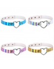 Nowe mody Sexy Harajuku ręcznie serce wisiorek Choker światło laserowe naszyjnik Punk skórzana obroża naszyjnik Choker kolce mom